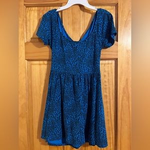Short blue cheetah dress